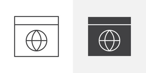 Poster - Browser icon Outline vector sign