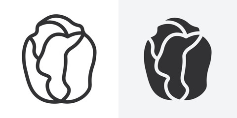 Poster - Brussels sprouts Cabbage icon Outline vector sign