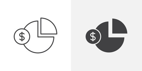 Poster - Budget planning icon Outline vector sign