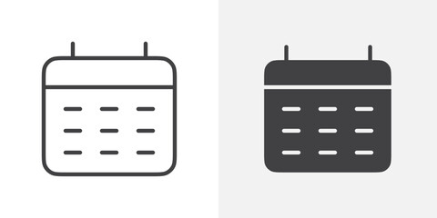 Poster - Calendar icon Outline vector sign
