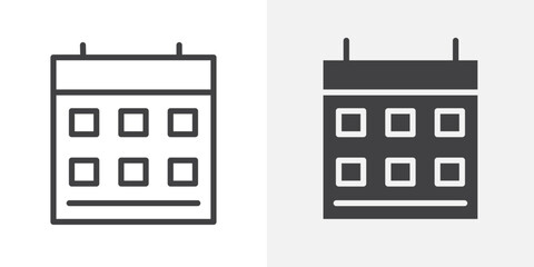 Aufkleber - Calender icon Outline vector sign