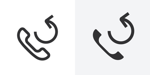 Poster - Call back icon Outline vector sign