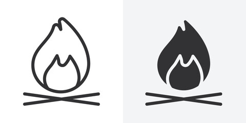 Poster - Campfire icon Outline vector sign