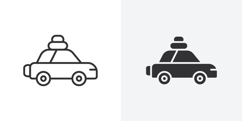 Poster - camping car icon Outline vector sign