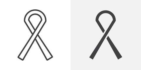 Poster - Cancer ribbon icon Outline vector sign