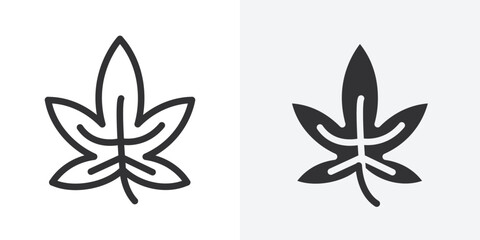 Poster - Cannabis leafs icon Outline vector sign