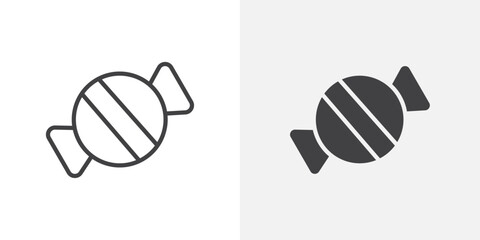 Poster - Candy icon Outline vector sign