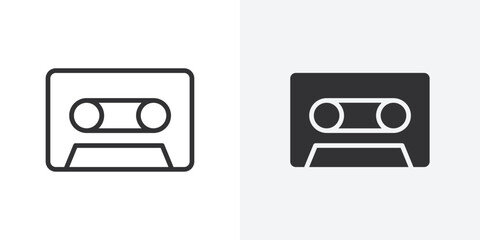 Poster - Cassette tape icon Outline vector sign