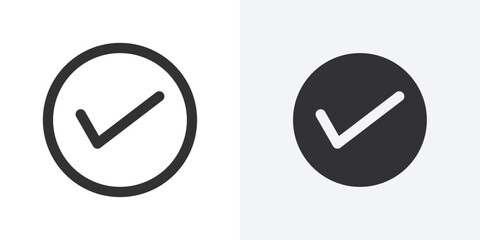 Poster - Check sign icon Outline vector sign