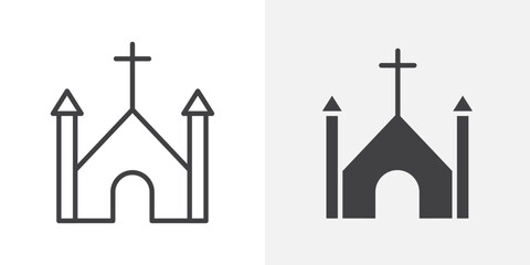Poster - Church icon Outline vector sign