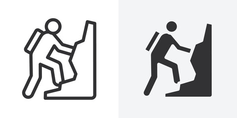 Poster - Climbing icon Outline vector sign