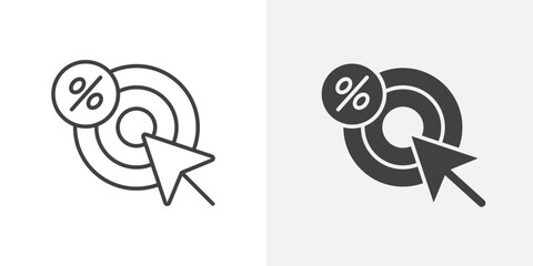 Poster - Click through rate icon Outline vector sign