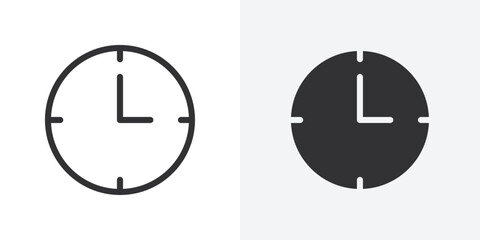 Poster - Clock icon Outline vector sign