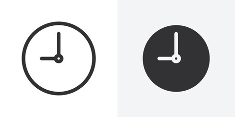 Poster - Clock icon Outline vector sign