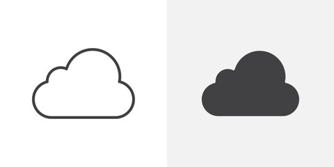 Poster - Cloud icon Outline vector sign