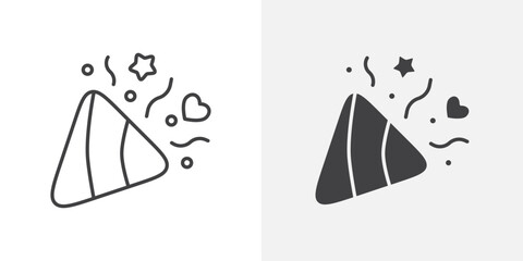 Poster - Confetti icon Outline vector sign