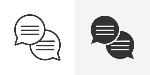 Poster - Conversation icon Outline vector sign
