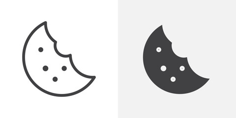 Poster - Cookie icon Outline vector sign