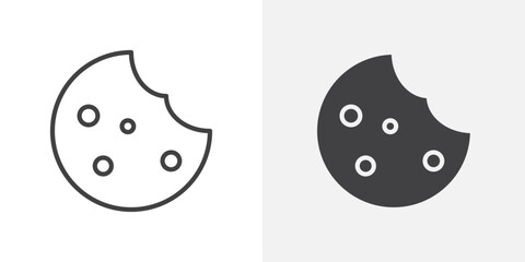 Poster - Cookie icon Outline vector sign
