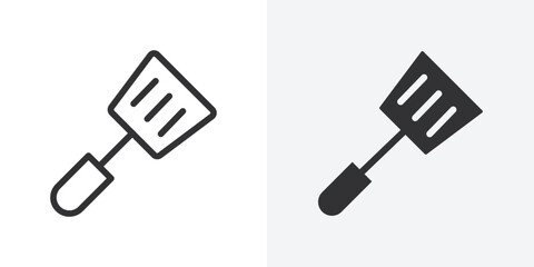 Poster - Cooking spatula icon Outline vector sign