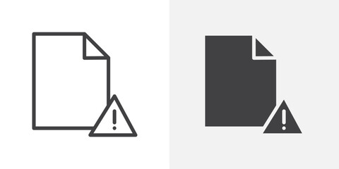 Poster - Corrupted file icon Outline vector sign