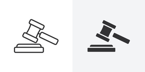 Poster - court decision icon Outline vector sign