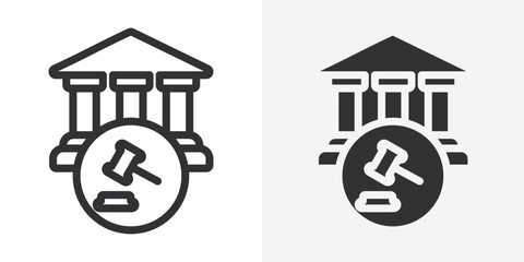 Poster - Court judgement icon Outline vector sign