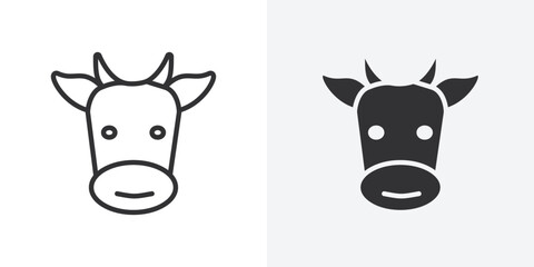 Poster - cow head icon Outline vector sign
