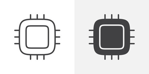 Poster - Cpu icon Outline vector sign