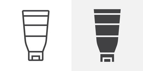 Poster - Cream tube icon Outline vector sign