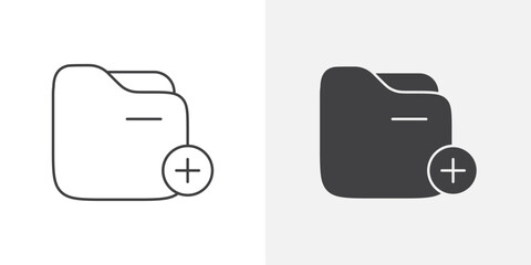 Poster - Create folder icon Outline vector sign