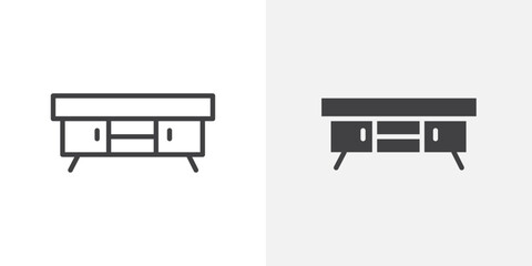 Aufkleber - Credenza icon Outline vector sign
