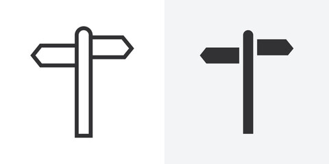 Poster - crossroads sign icon Outline vector sign