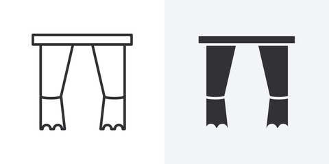 Poster - curtains icon Outline vector sign