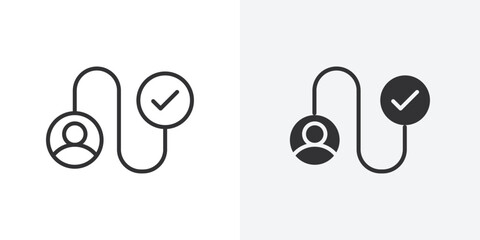 Poster - Customer journey icon Outline vector sign