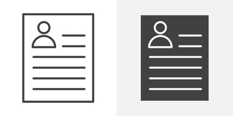 Aufkleber - Cv icon Outline vector sign
