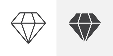 Poster - Diamond icon Outline vector sign