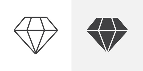 Poster - Diamond icon Outline vector sign