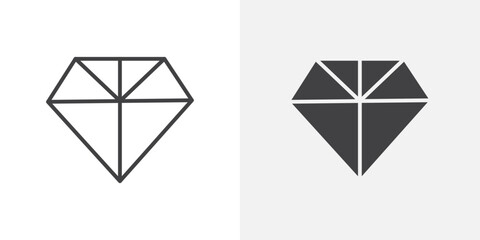 Poster - Diamond icon Outline vector sign
