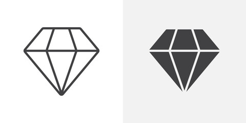 Poster - Diamond icon Outline vector sign