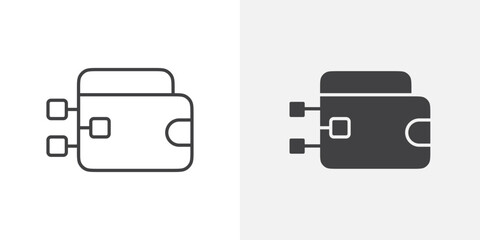 Aufkleber - Digital wallet icon Outline vector sign