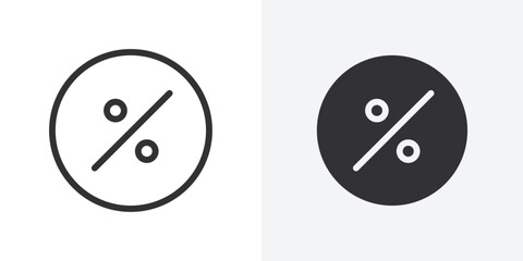Poster - Discount on Sale icon Outline vector sign