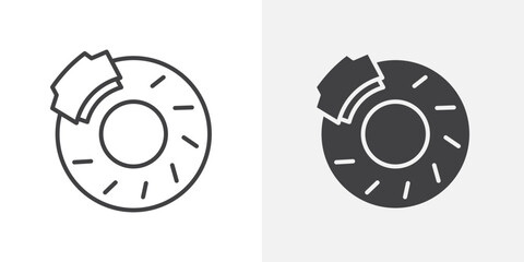 Aufkleber - Disk brake icon Outline vector sign