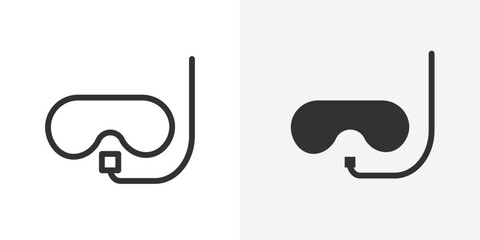 Poster - Diving mask icon Outline vector sign