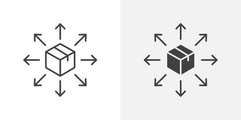 Poster - Distribution channel icon Outline vector sign
