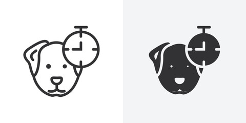 Poster - Dog competition icon Outline vector sign