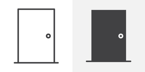 Poster - Door icon Outline vector sign