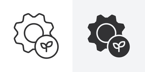 Aufkleber - Eco industry icon Outline vector sign