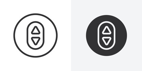 Poster - Elevator, lift button icon Outline vector sign