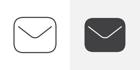 Poster - Email button icon Outline vector sign